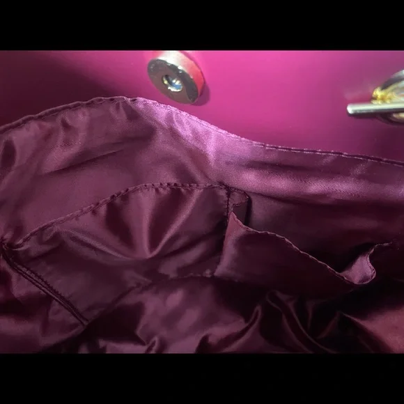 JOY & IMAN Satchel Diamond Quilted Leather Bag Red - Picture 9 of 13